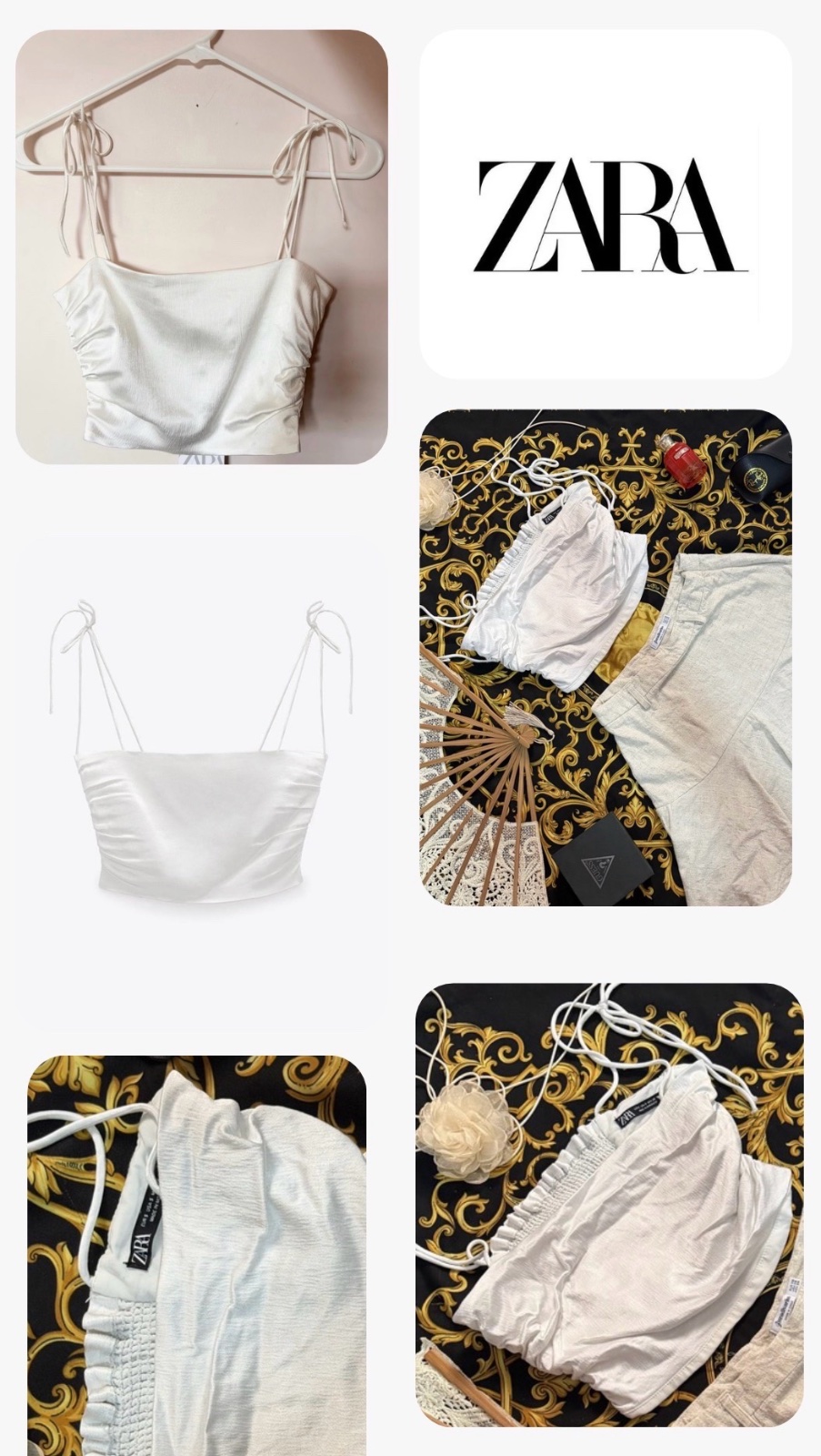 Top court blanc zara satiné taille s