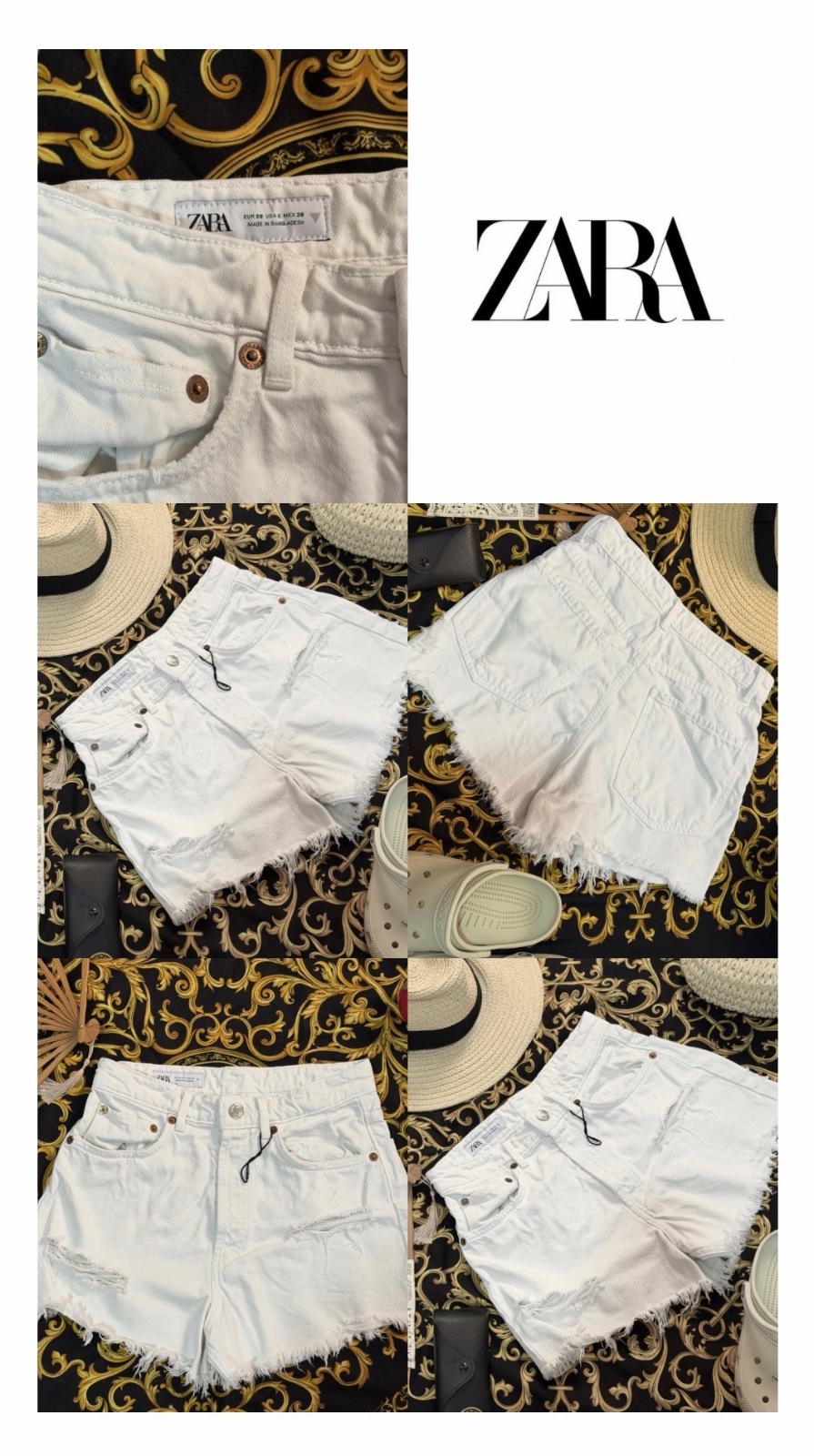 Short zara en denim blanc taille 38