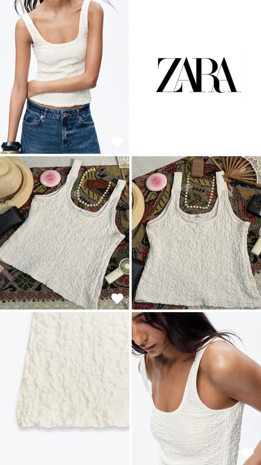 Top zara blanc