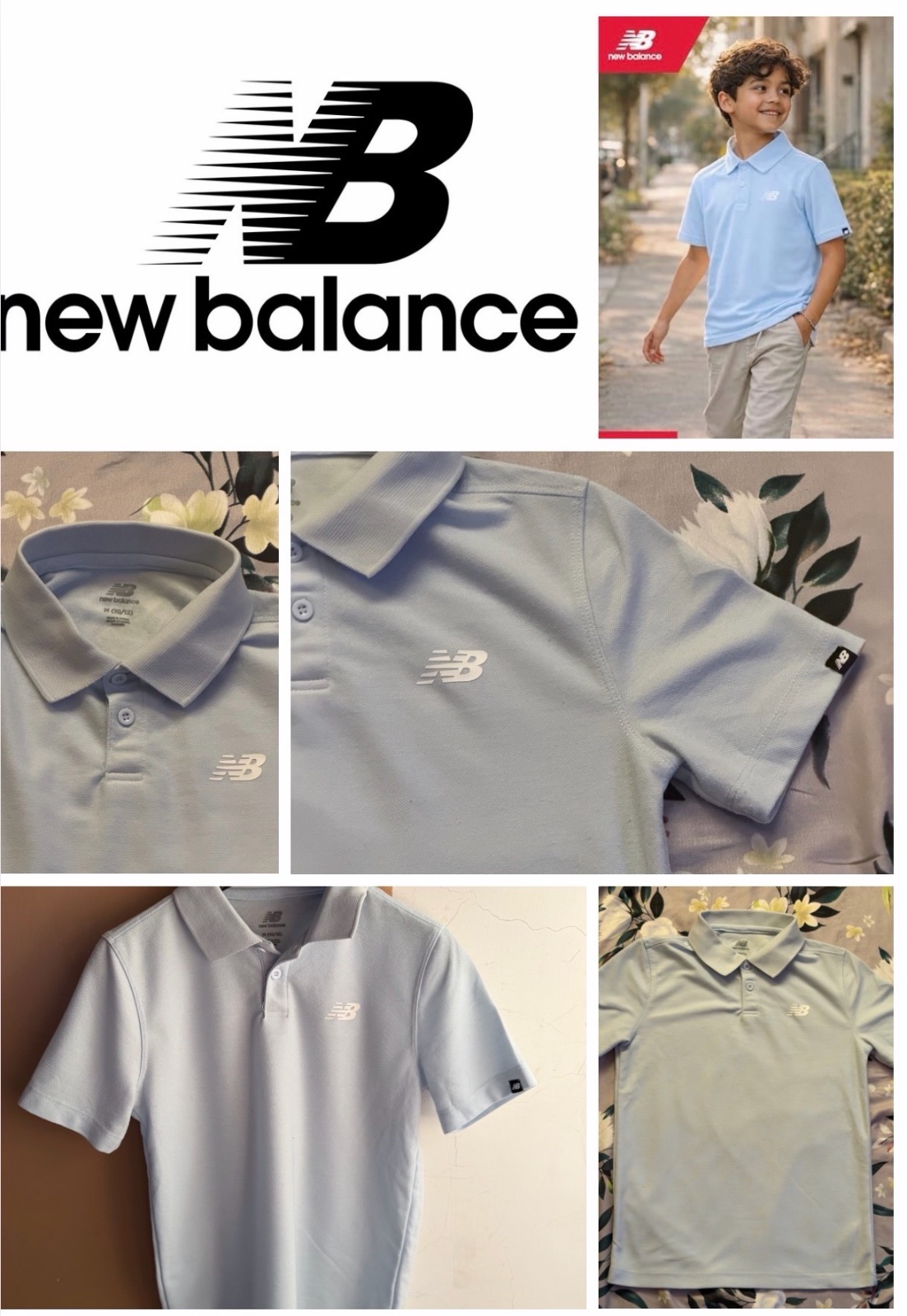 Pull polo new balance pour garçon 10/12 ans