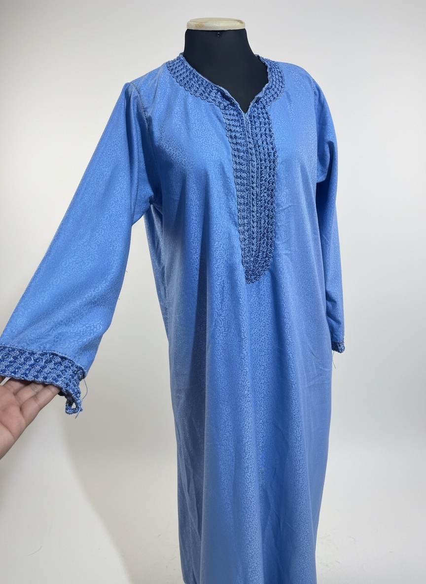 Caftan Brocart bleu ciel