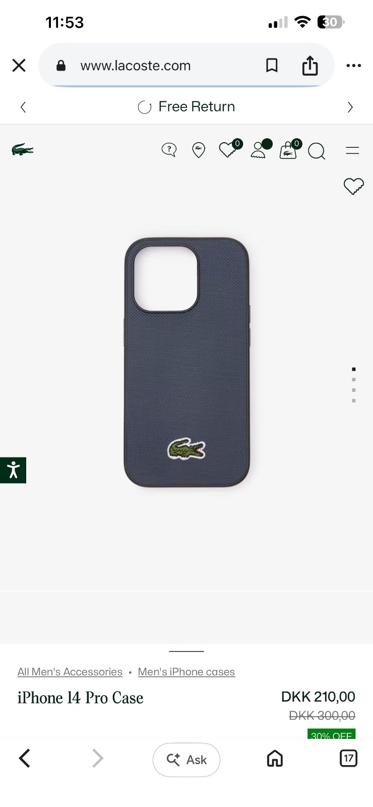 Chache iphone 13 pro max lacoste