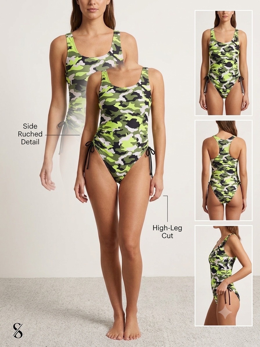 Maillot de bain vert millitaire