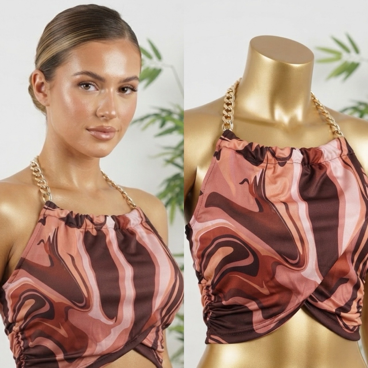 Crop top with gold chain