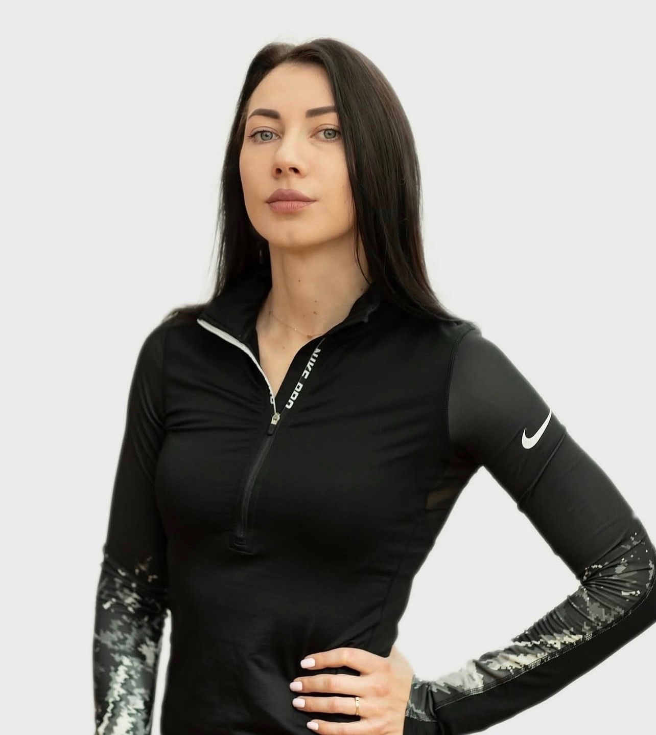 Nike Pro Hyperwarm women's half-zip athletic long-sleeve top
