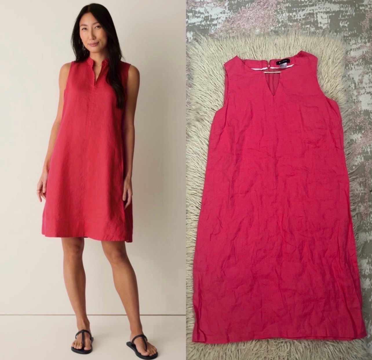 Robe lin rose 