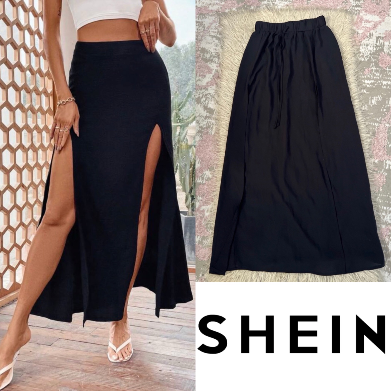 Jupe double fente shein