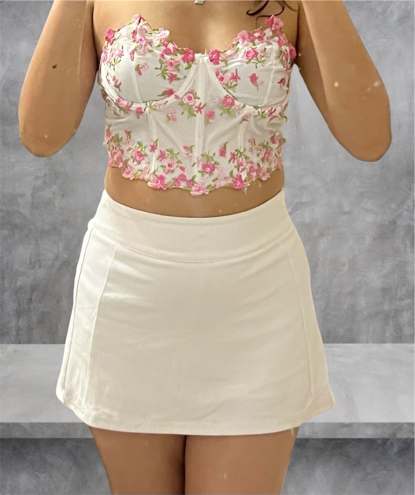 Deux pieces haut corset et jupe short