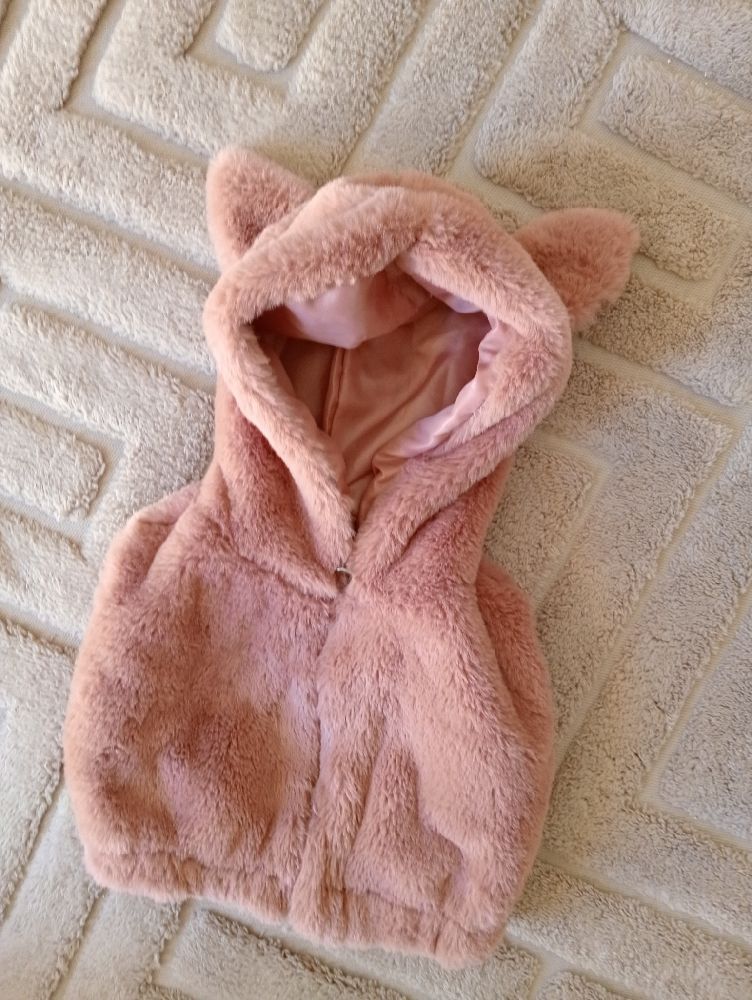 Manteau vieux rose bébé fille 