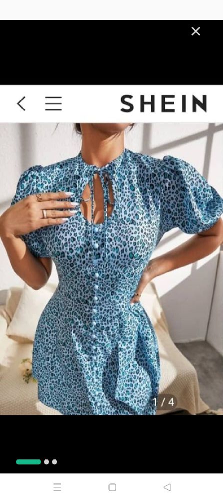 Robe léopard bleu shein