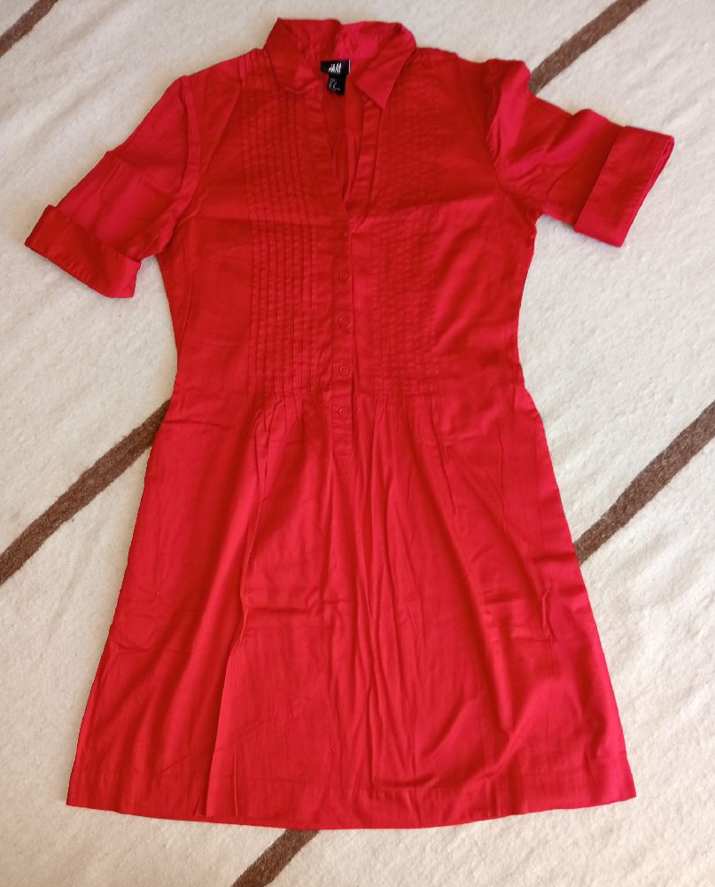 Robe chemise rouge 