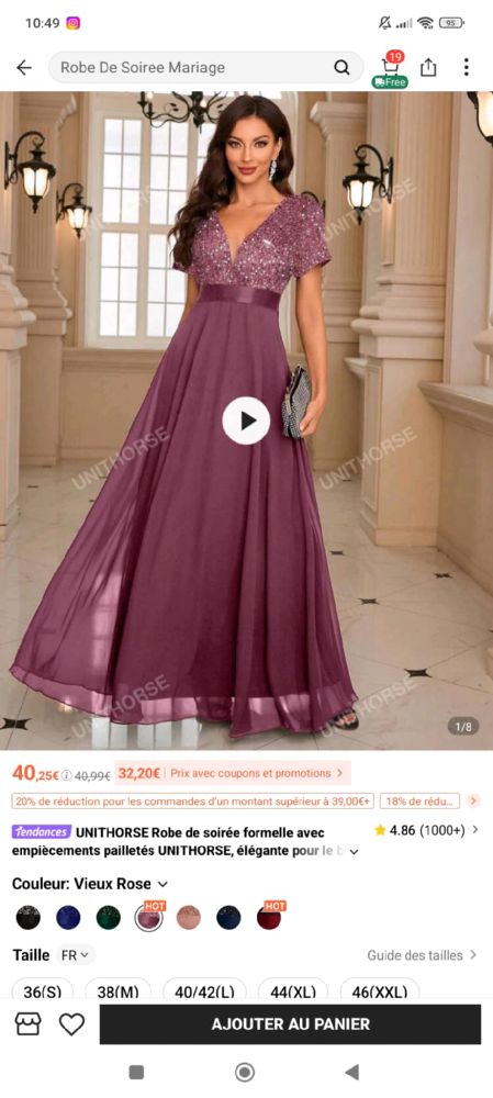 Robe soirée shein