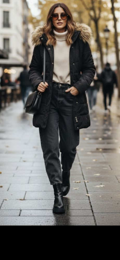MANTEAU NOIR FEMME 🔥 TAILLE M