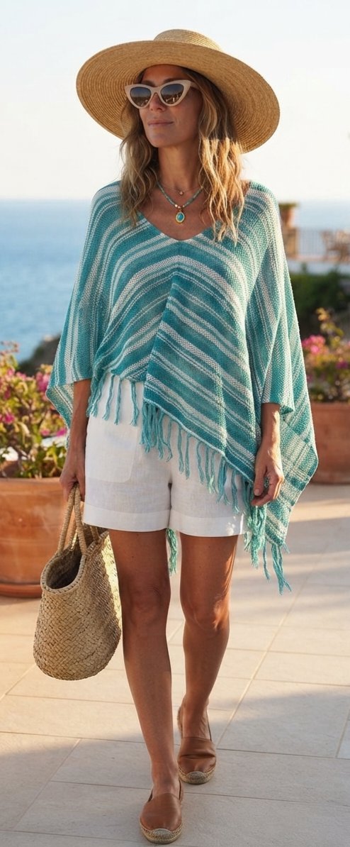 Poncho léger tendance été 2026 ❤️🧡💛💚💙💜 