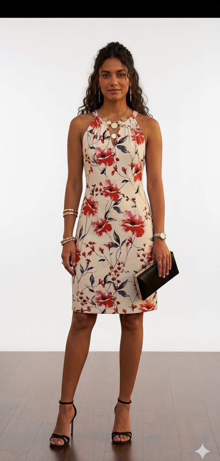 Robe blanche à imprimé floral
