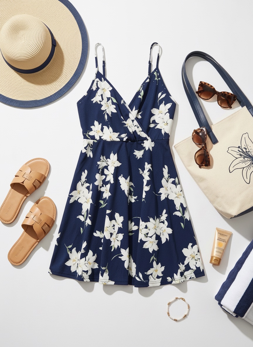 🌸 Robe d'été fluide à motif fleuri – Parfaite pour la plage!