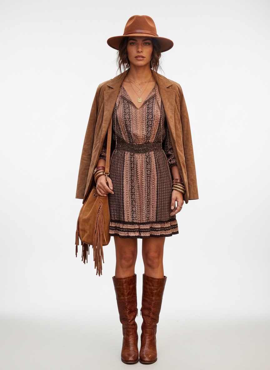 Robe mini bohème vintage