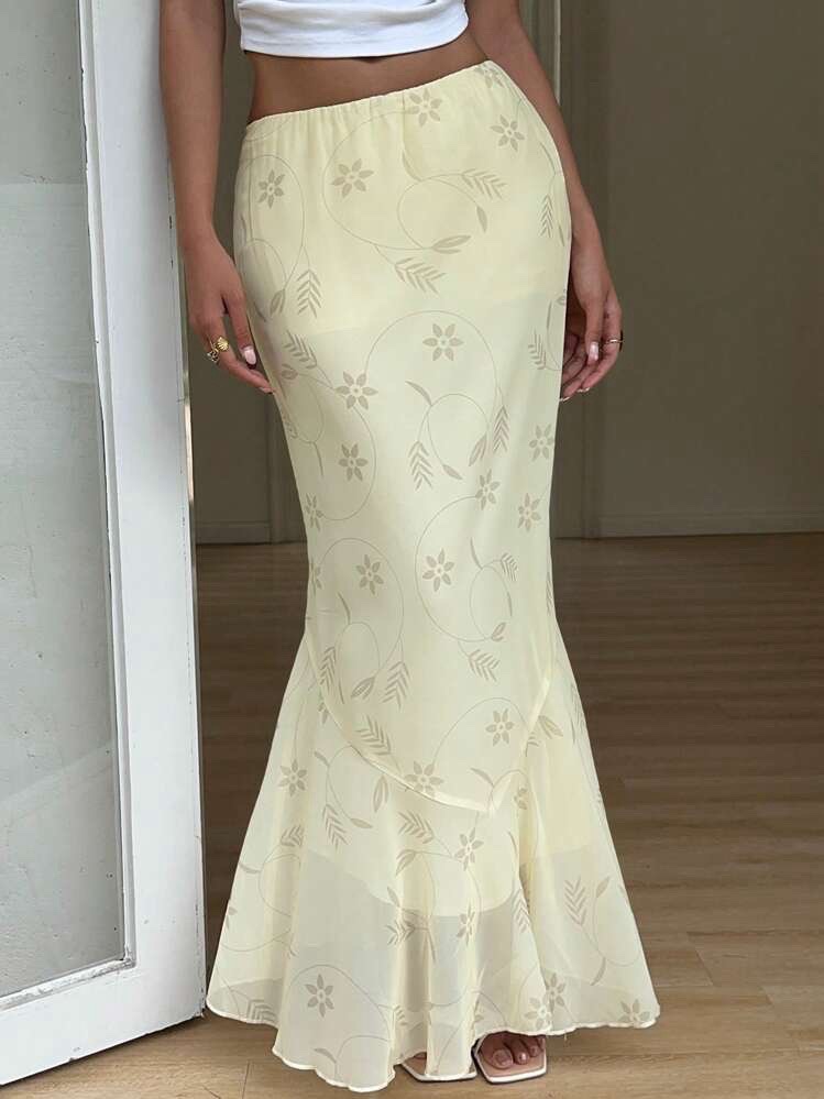 Jupe jaune pâle