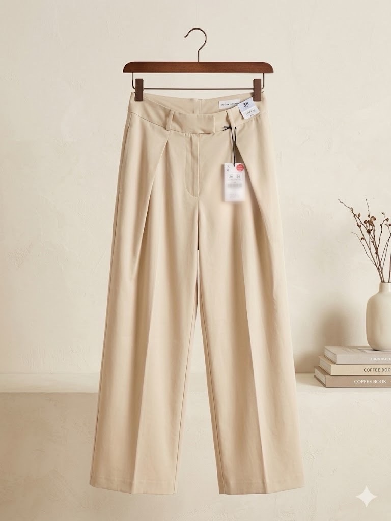 Pantalon large beige neuf 