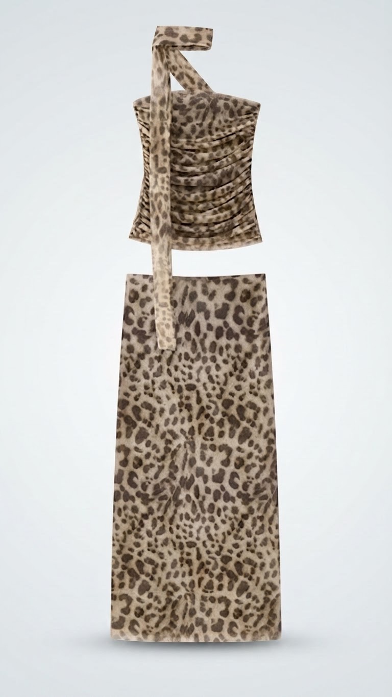 Ensemble jupe top leopard
