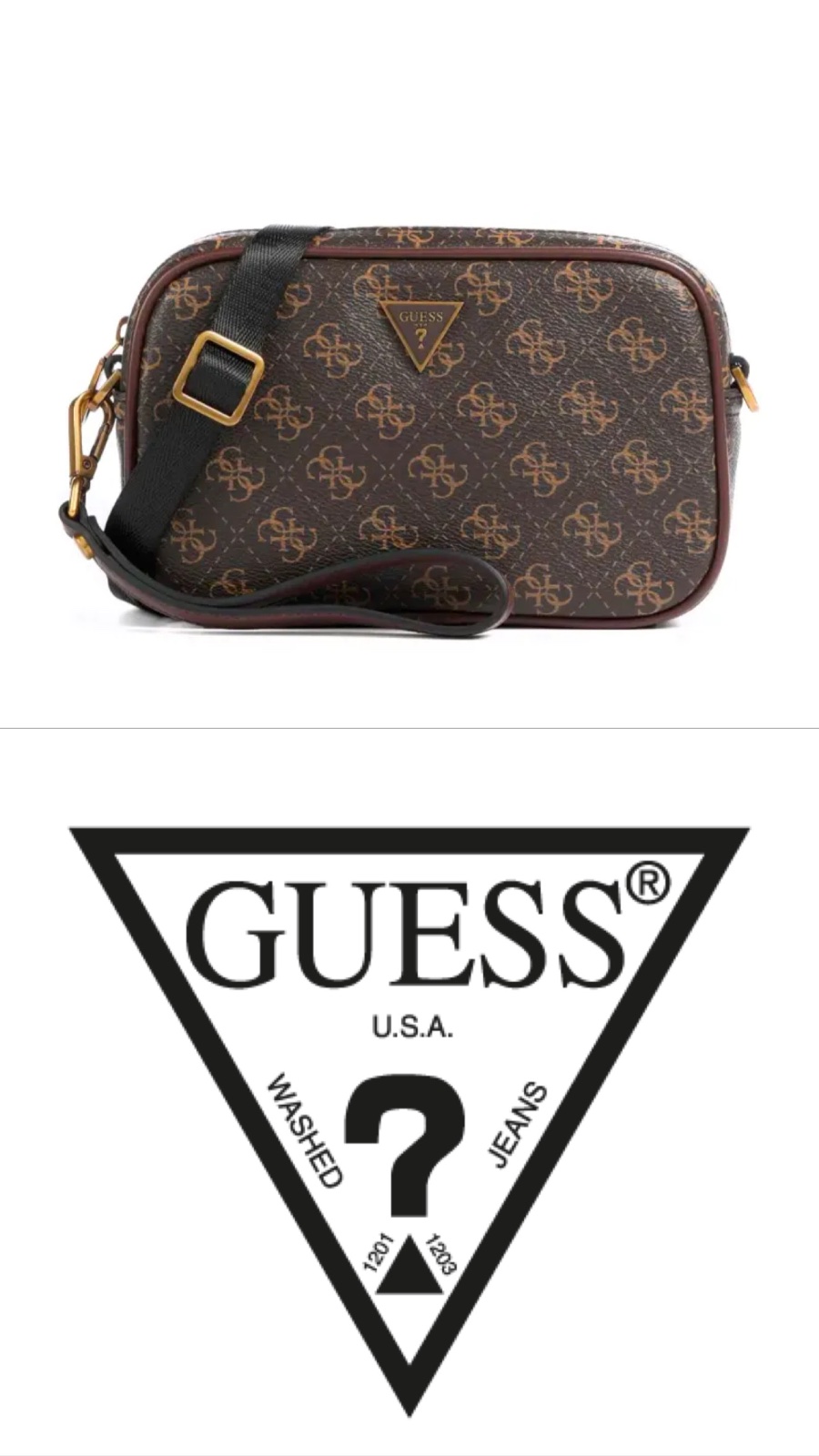 Sac a bandouliere guess marron 