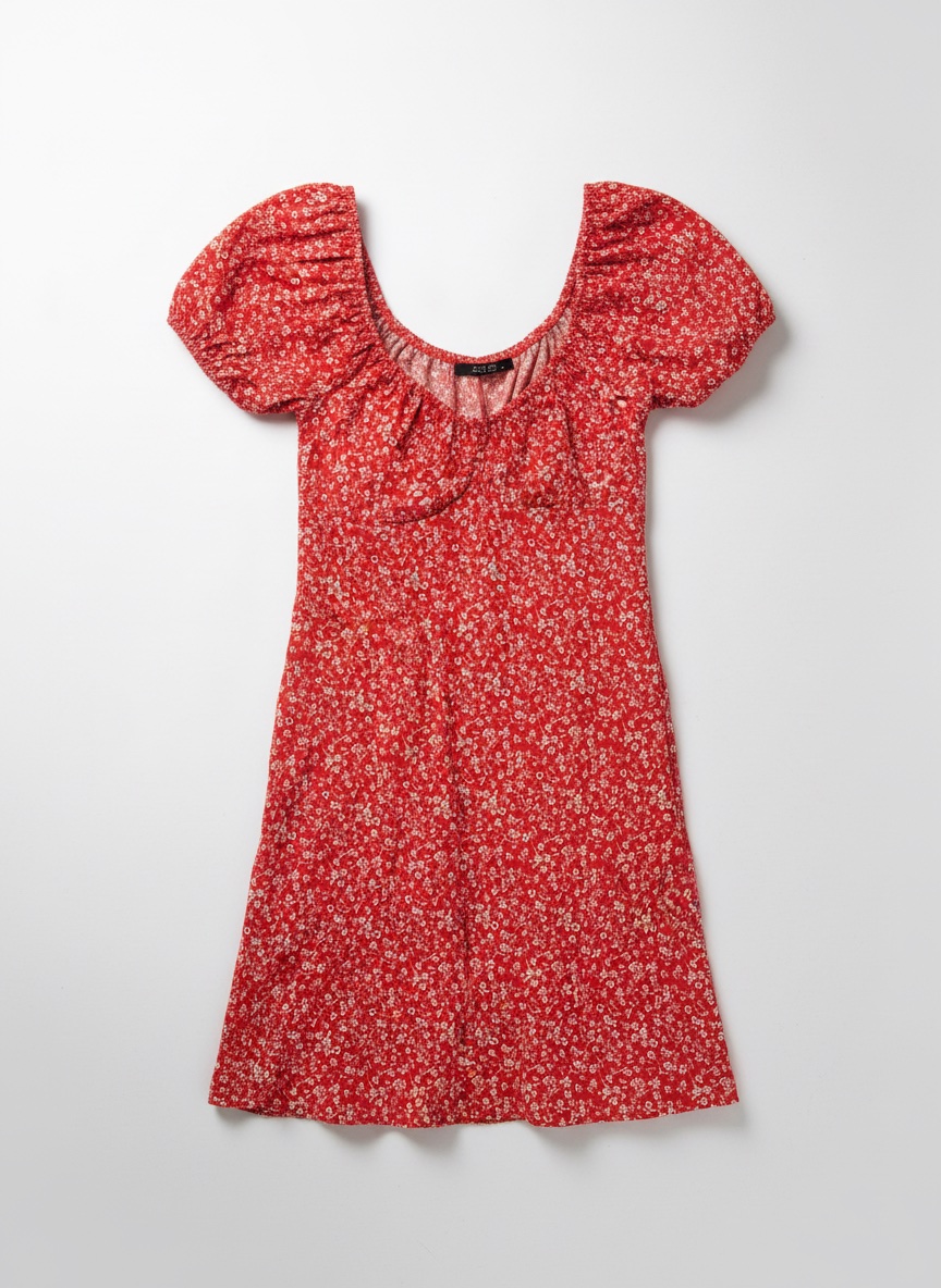 Robe rouge fleurale LC WAIKIKI XSIDE