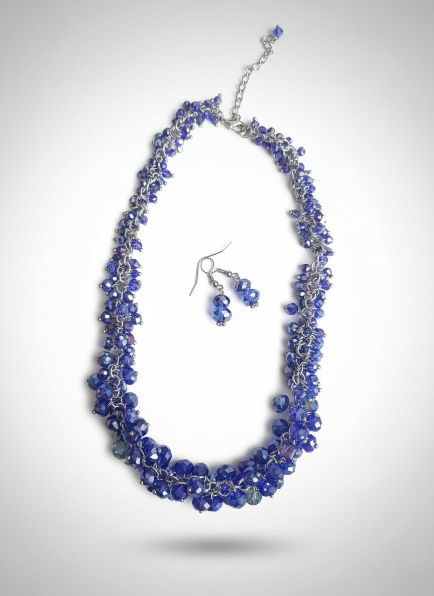 Collier et boucles en cristal 