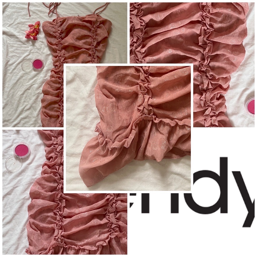 Robe rose mousseline 