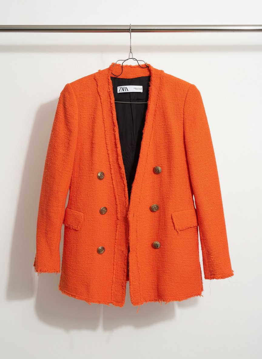 Vest Taille XS tweed orange vif en excellent état 