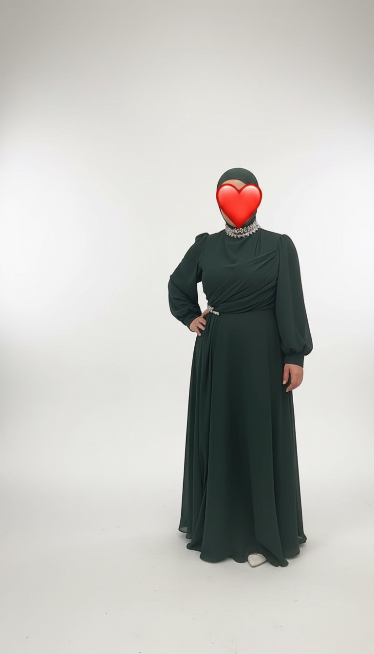 Robe soirée pour femme voilée avec sa foulard