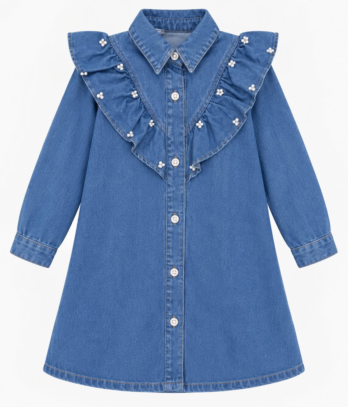 Robe importé bouton perle 