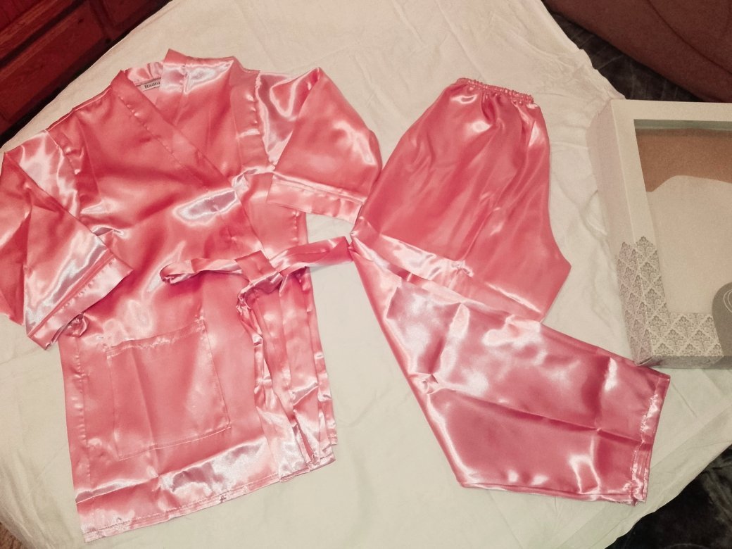 Pyjama satin rose 