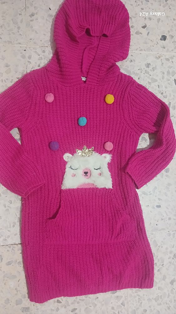 robe rose fushia en laine