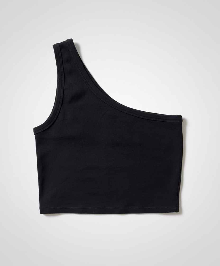Top noir one shoulder 