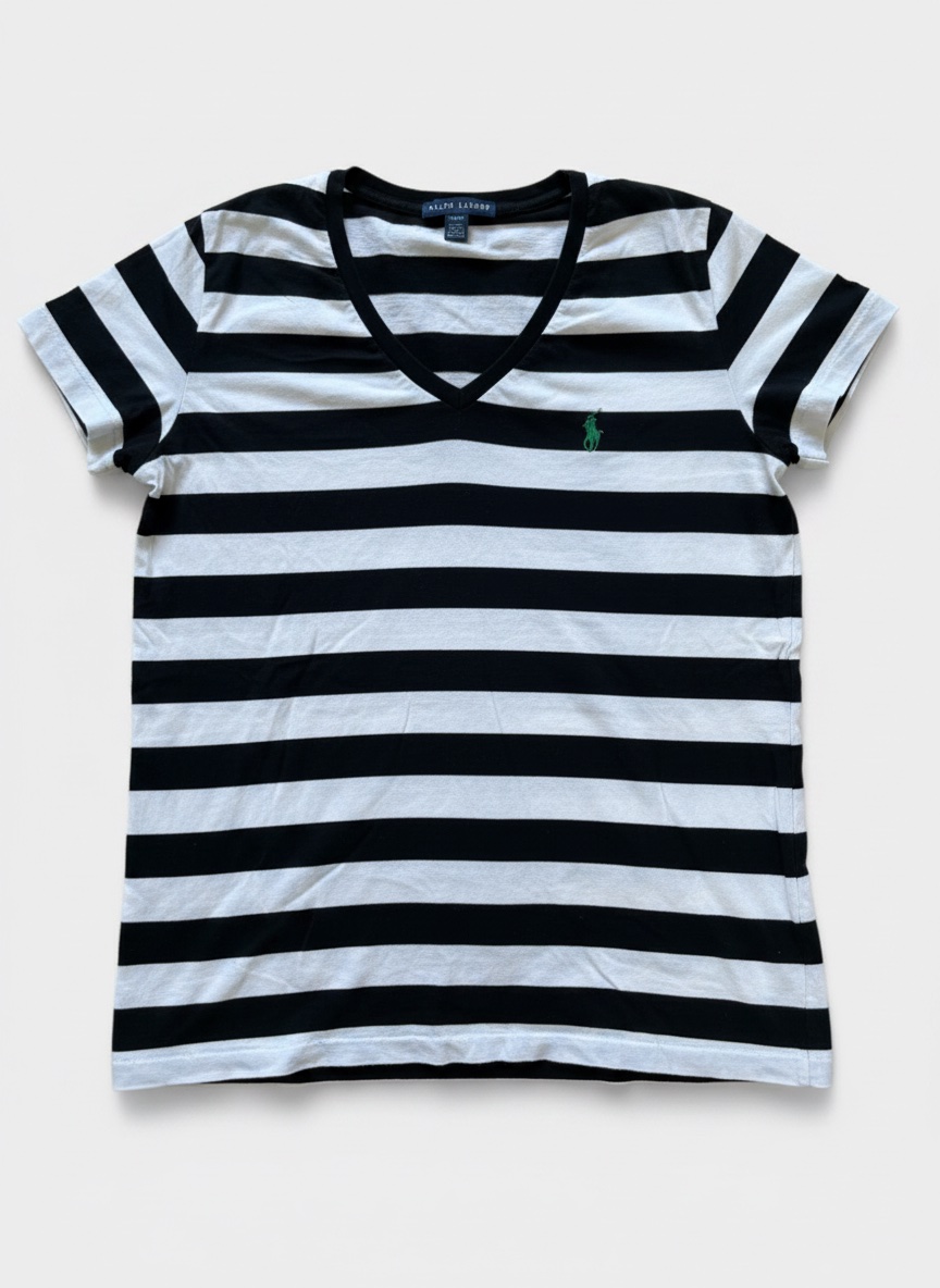 Pull rayé noir et blanc Ralph Lauren