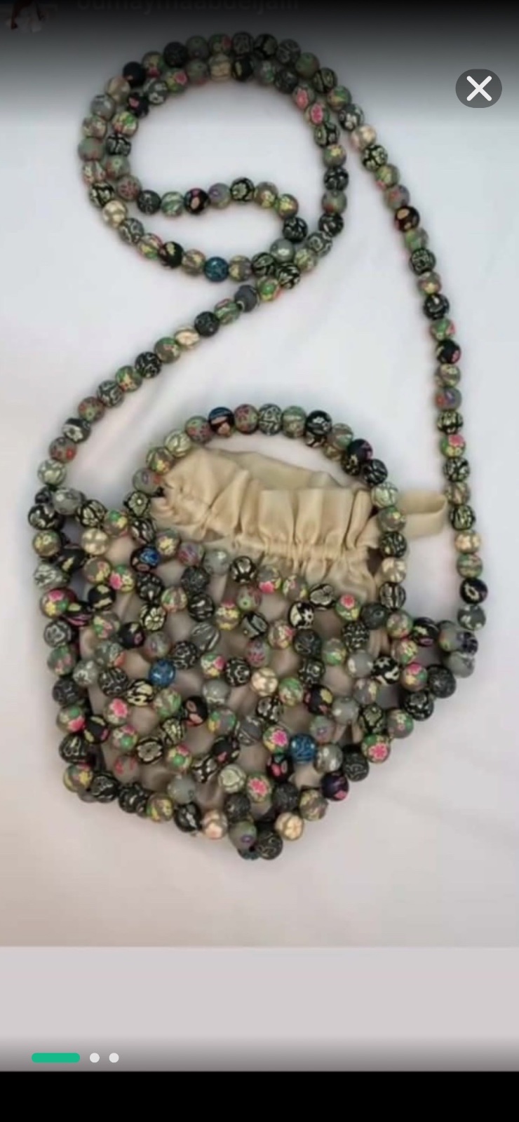Sac avec perles