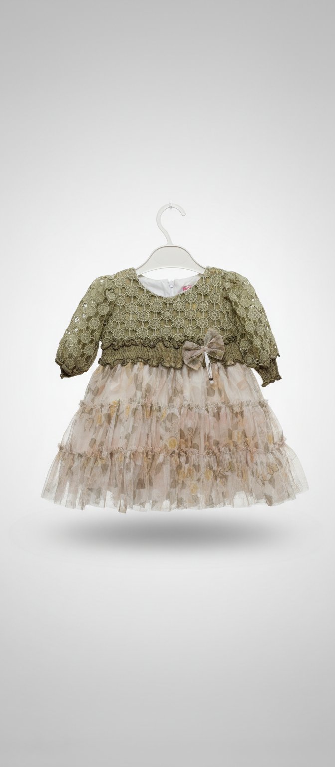 Robe vert pour fille agée de 12 à 18 mois