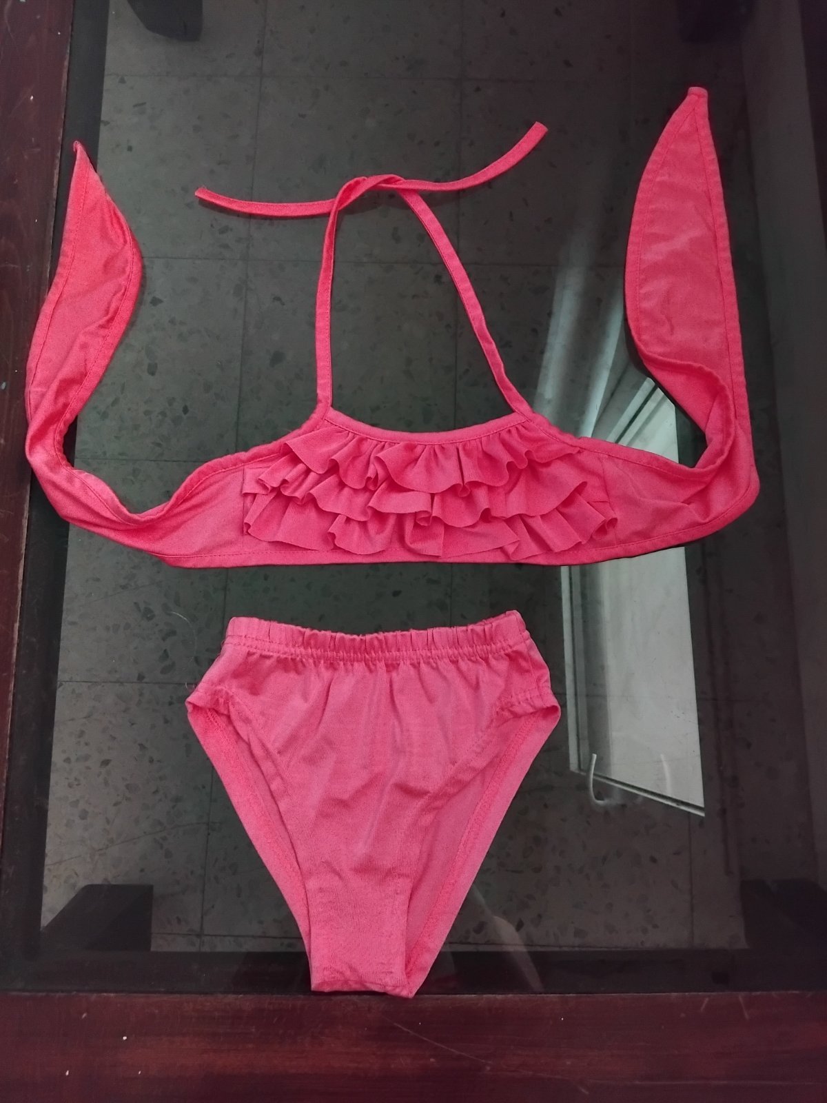 Maillot de bain rose 2 pcs pour fille