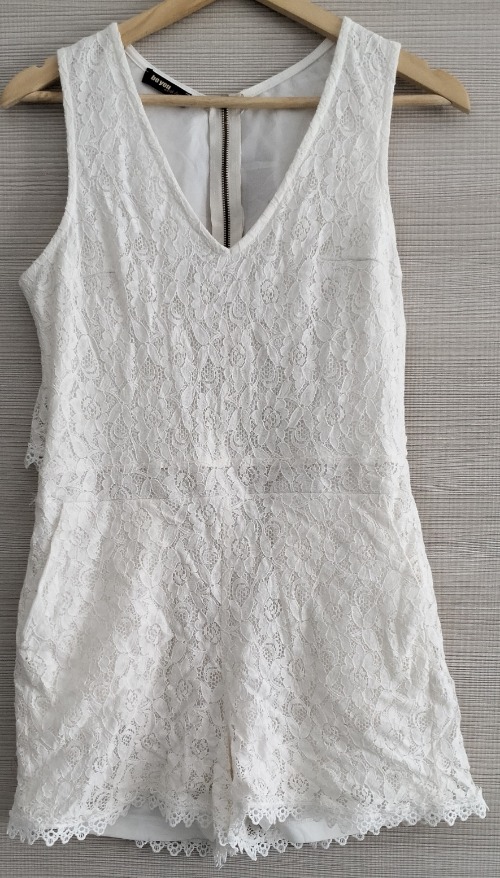 Combishort dentelle blanc