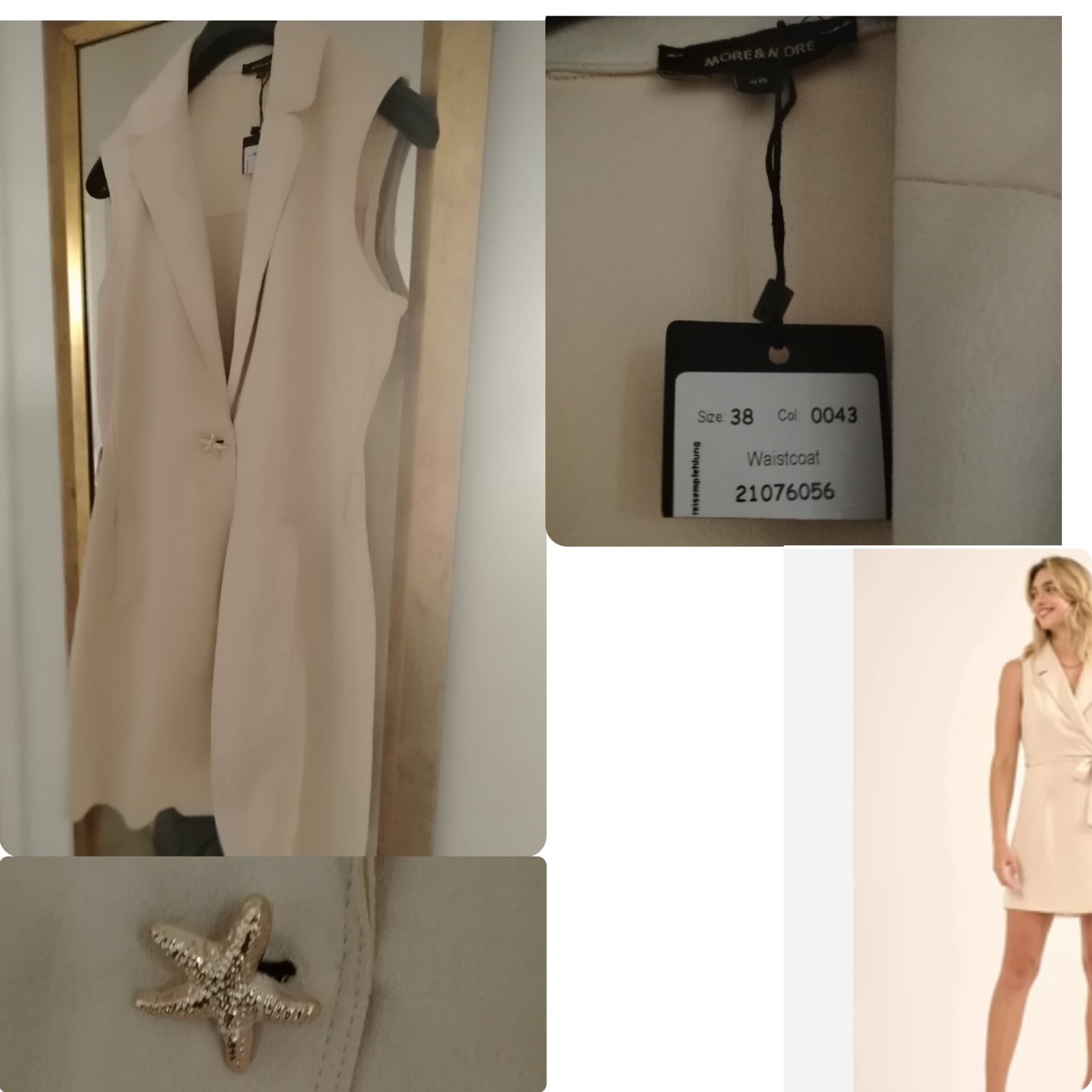 Robe veste neuf avec bouton coquillage