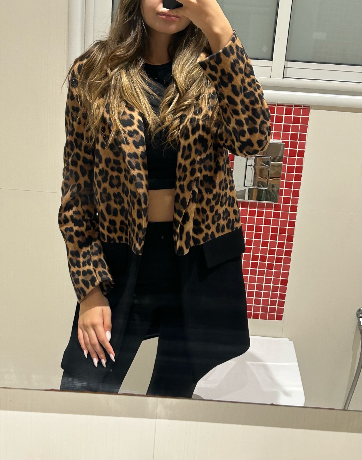 Veste léopard noire Zara 