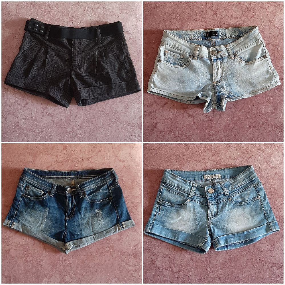 Lot de 4 Shorts Femme – Jean & Tissu, Taille 34/36
