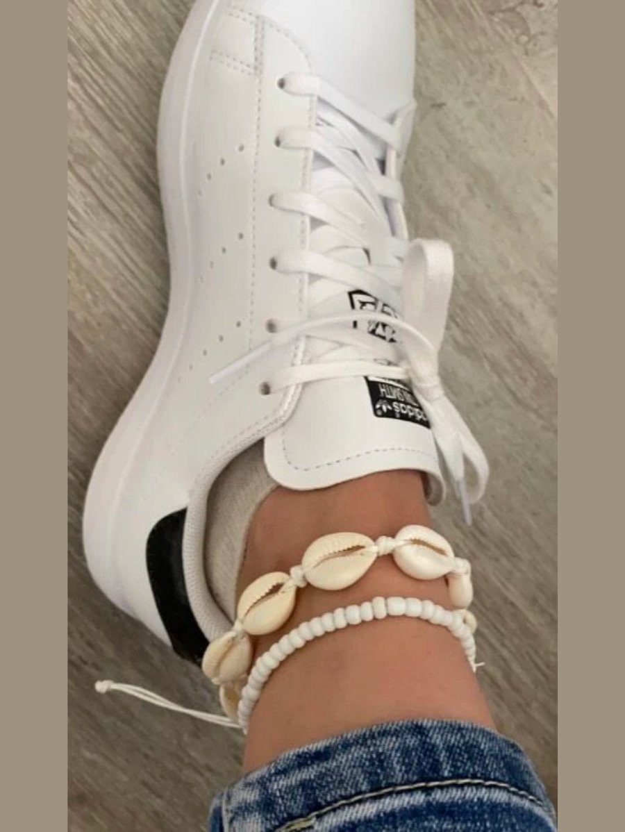 Bracelet cheville blanche
