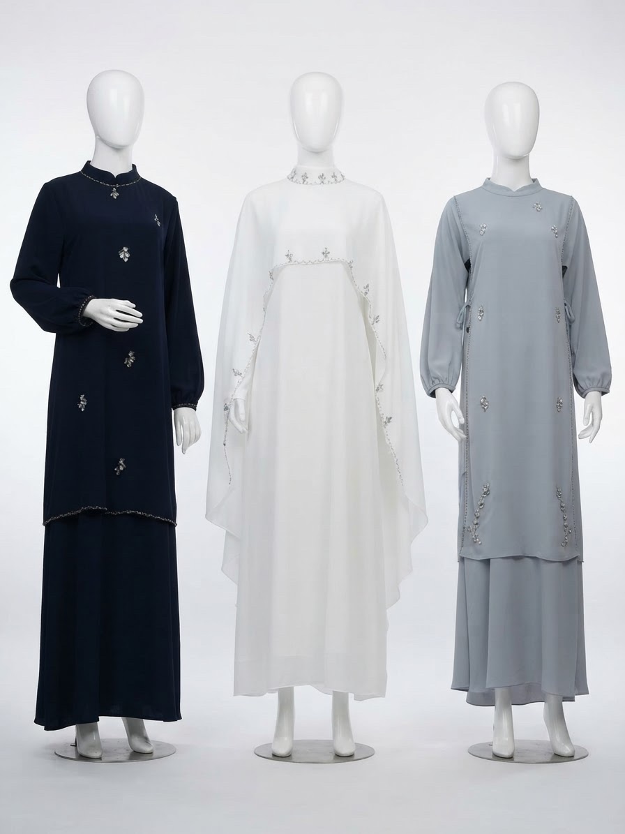 Robe longue élégante blanche – Cape & broderies