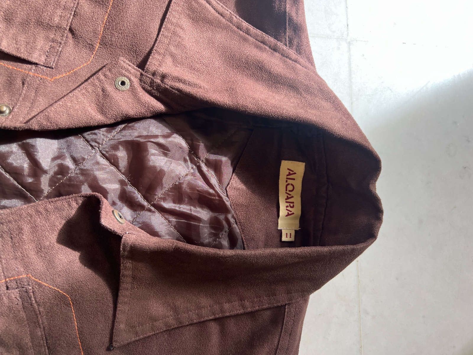 Gilet en daim ALQARA — Marron chocolat — Vintage