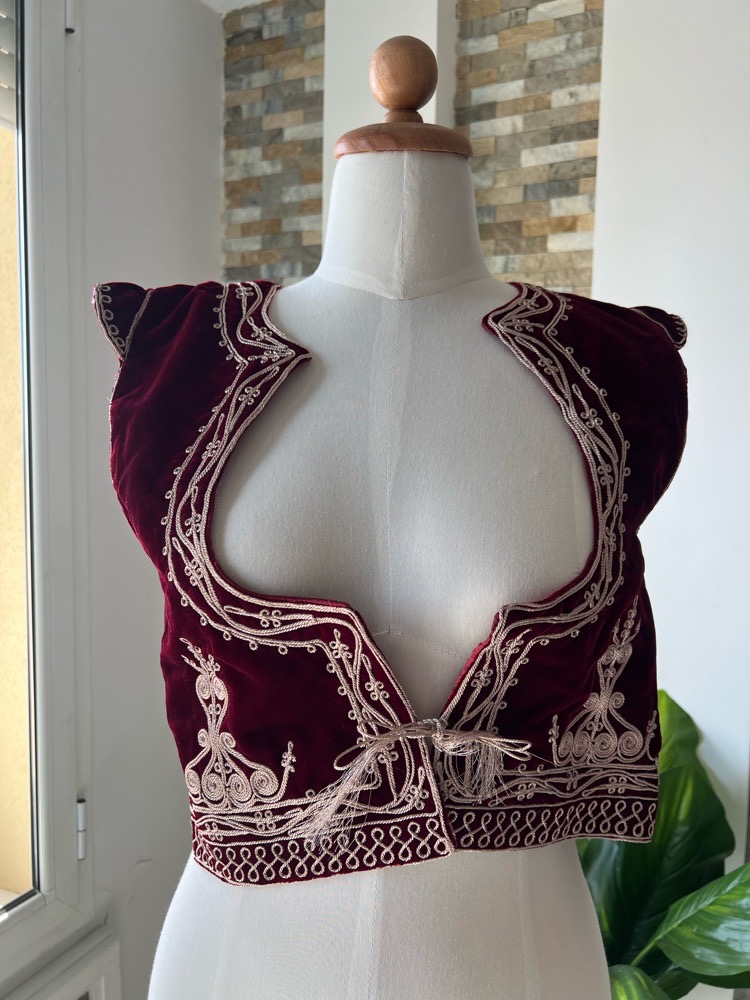 Gilet velours bordeaux