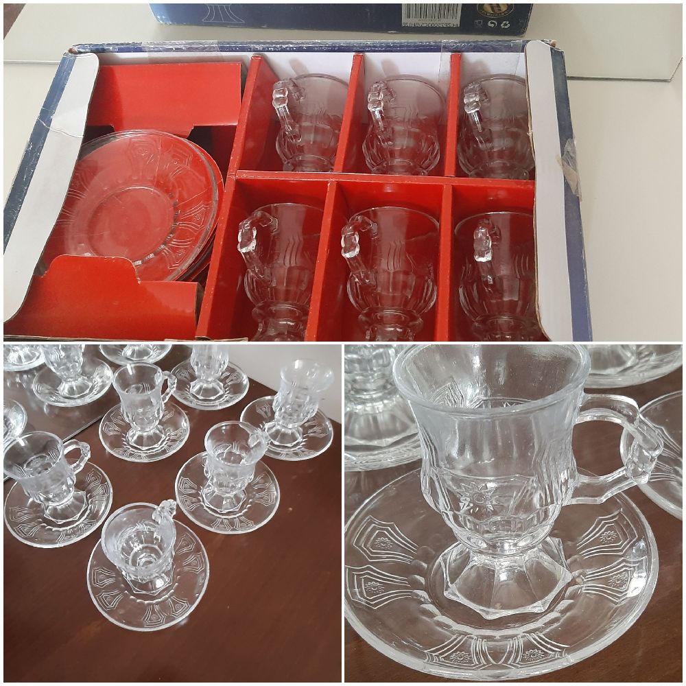 6 verres de thé + sous tasses 