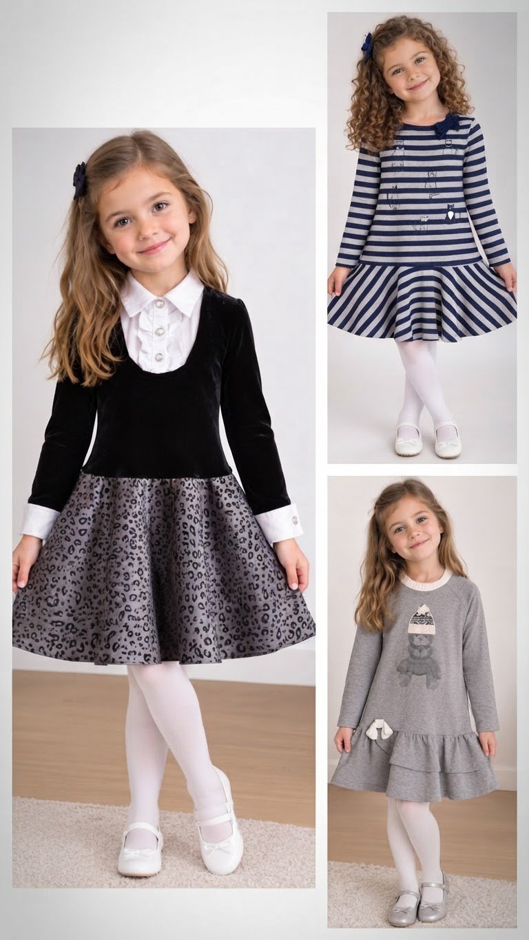 Lot 3 robes fillette 6_7 ans 