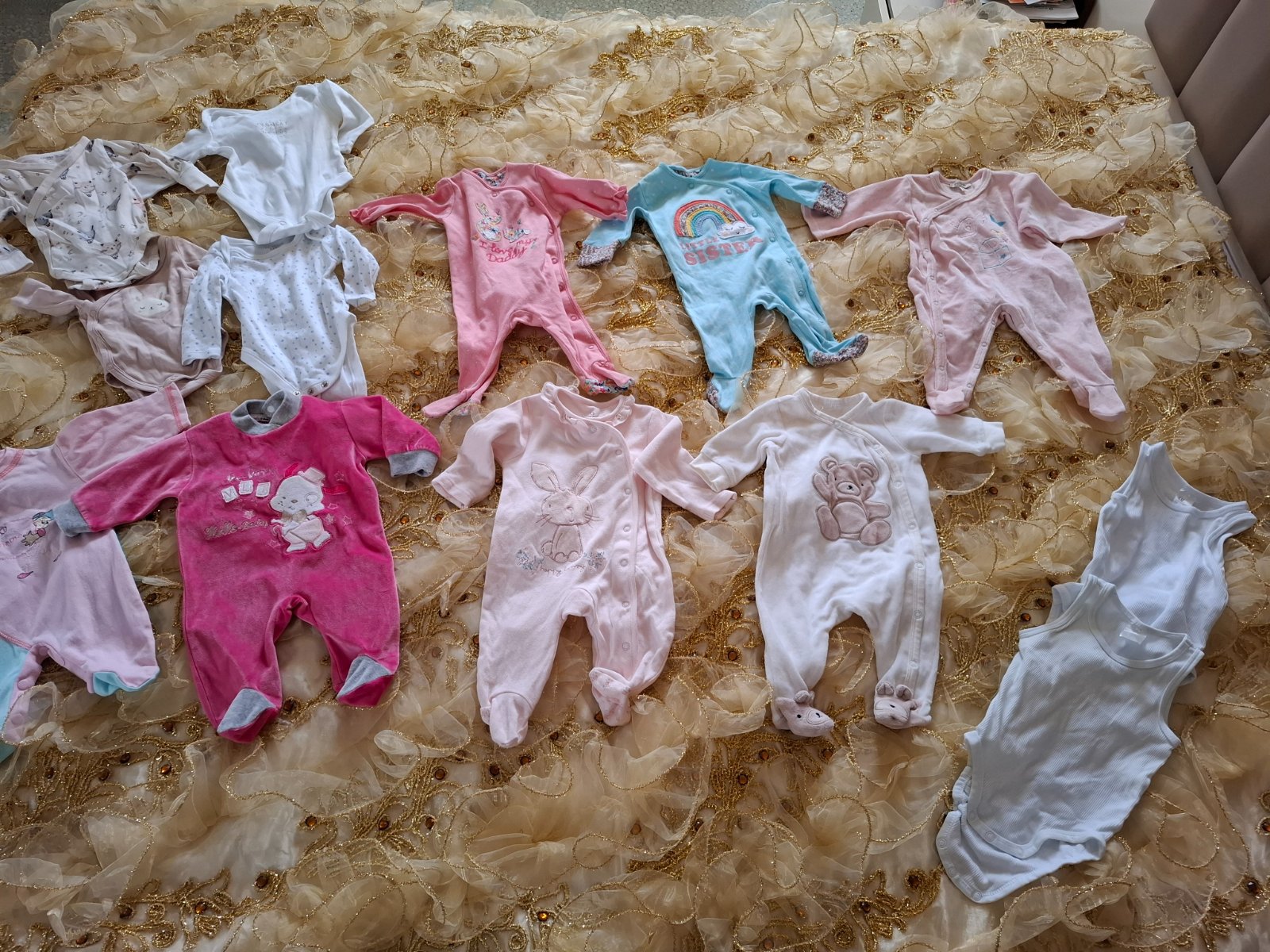 Lot 12 grenouillères + vêtements bébé 3 mois