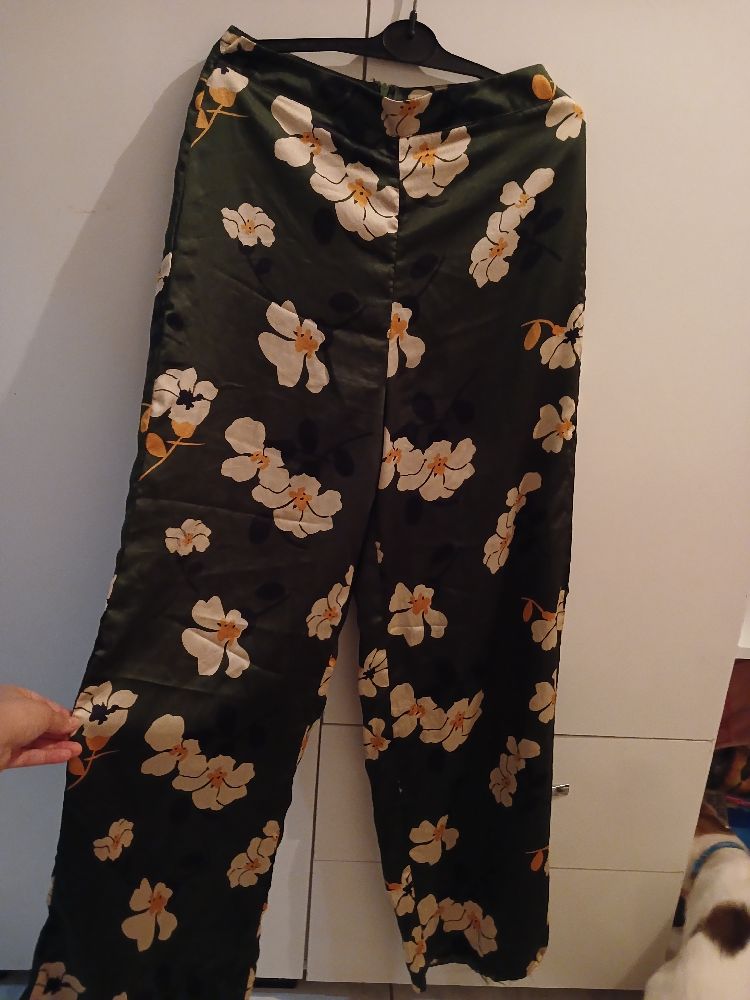 Pantalon large en satin 